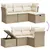 Produktbild 3 för Soffgrupp för trädgård med dynor 4 delar beige konstrotting