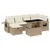 Produktbild 2 för Matgrupp för trädgården med dynor 7 delar beige konstrotting