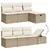 Produktbild 8 för Matgrupp för trädgården med dynor 8 delar beige konstrotting
