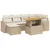 Produktbild 2 för Matgrupp för trädgården med dynor 7 delar beige konstrotting