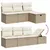 Produktbild 3 för Matgrupp för trädgården med dynor 8 delar beige konstrotting