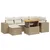 Produktbild 2 för Matgrupp för trädgården med dynor 7 delar beige konstrotting