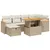 Produktbild 2 för Matgrupp för trädgården med dynor 7 delar beige konstrotting
