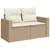 Produktbild 7 för Loungegrupp för trädgården m. dynor 11 delar beige konstrotting