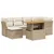 Produktbild 2 för Matgrupp för trädgården med dynor 7 delar beige konstrotting