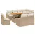 Produktbild 2 för Soffgrupp för trädgården med dynor 9 delar beige konstrotting