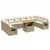 Produktbild 2 för Loungegrupp för trädgården m. dynor 11 delar beige konstrotting