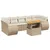 Produktbild 2 för Matgrupp för trädgården med dynor 8 delar beige konstrotting