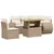 Produktbild 2 för Soffgrupp för trädgården med dynor 6 delar beige konstrotting