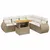 Produktbild 2 för Matgrupp för trädgården med dynor 7 delar beige konstrotting