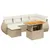 Produktbild 2 för Matgrupp för trädgården med dynor 7 delar beige konstrotting
