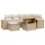 Produktbild 2 för Matgrupp för trädgården med dynor 7 delar beige konstrotting