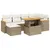 Produktbild 2 för Matgrupp för trädgården med dynor 7 delar beige konstrotting