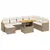 Produktbild 2 för Soffgrupp för trädgården med dynor 9 delar beige konstrotting