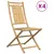 Produktbild 2 för Hopfällbara trädgårdsstolar 4 st 46x66x99 cm bambu
