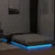 Produktbild 4 för Sängram med LEDs betonggrå 90x190 cm konstruerad trä
