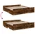 Produktbild 7 för Sängram med lådor rökfärgad ek 200x200 cm konstruerad trä