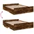 Produktbild 7 för Sängram med lådor rökfärgad ek 150x200 cm konstruerad trä