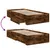 Produktbild 7 för Sängram med lådor rökfärgad ek 90x200 cm konstruerad trä