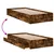 Produktbild 7 för Sängram med lådor rökfärgad ek 100x200 cm konstruerad trä
