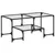 Produktbild 2 för Soffbord med transparent glasskiva 98,5x50x45 cm stål