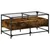 Produktbild 2 för Soffbord med glasskiva rökfärgad ek 98,5x50x45 cm stål