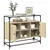 Produktbild 3 för Skänk med glasskiva sonoma-ek 98x35x81 cm konstruerat trä
