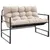Produktbild 2 för Trädgårdsbänk med dyna taupe 113 cm stål