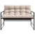 Produktbild 4 för Trädgårdsbänk med dyna taupe 113 cm stål
