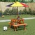 Produktbild 3 för Picknickbord med parasollhål för 4 barn massivt granträ