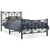 Produktbild 2 för Sängram med huvudgavel och fotgavel svart metall 107x203 cm