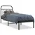 Produktbild 2 för Sängram med huvudgavel metall svart 75x190 cm