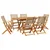 Produktbild 2 för Matgrupp för trädgården 7 delar beige konstrotting/massivt trä