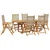Produktbild 2 för Matgrupp för trädgården 7 delar beige konstrotting/massivt trä