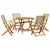 Produktbild 2 för Matgrupp för trädgården 5 delar beige konstrotting/massivt trä