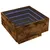 Produktbild 3 för Soffbord med LEDs rökfärgad ek 50x50x30 cm konstruerat trä