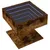 Produktbild 3 för Soffbord med LEDs rökfärgad ek 50x50x45 cm konstruerat trä