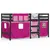 Produktbild 2 för Loftsäng med rutschkana rosa 80x200 cm massiv furu