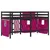 Produktbild 6 för Loftsäng med rutschkana rosa 80x200 cm massiv furu