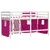 Produktbild 6 för Loftsäng med rutschkana rosa 90x200 cm massiv furu