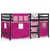 Produktbild 2 för Loftsäng med rutschkana rosa 90x200 cm massiv furu