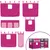 Produktbild 7 för Loftsäng med rutschkana rosa 90x200 cm massiv furu