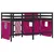 Produktbild 6 för Loftsäng med rutschkana rosa 90x190 cm massiv furu