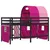 Produktbild 6 för Loftsäng med tunnel rosa 80x200 cm massiv furu