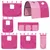 Produktbild 8 för Loftsäng med tunnel rosa 90x190 cm massiv furu