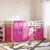 Produktbild 2 för Loftsäng med rutschkana rosa 90x200 cm massiv furu