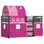 Produktbild 4 för Loftsäng med rutschkana rosa 90x190 cm massiv furu