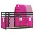 Produktbild 7 för Loftsäng med rutschkana rosa 80x200 cm massiv furu