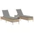 Produktbild 2 för Solsängar med dynor set 3 delar beige konstrotting
