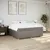 Produktbild 3 för Ramsäng med madrass taupe 180x200 cm tyg